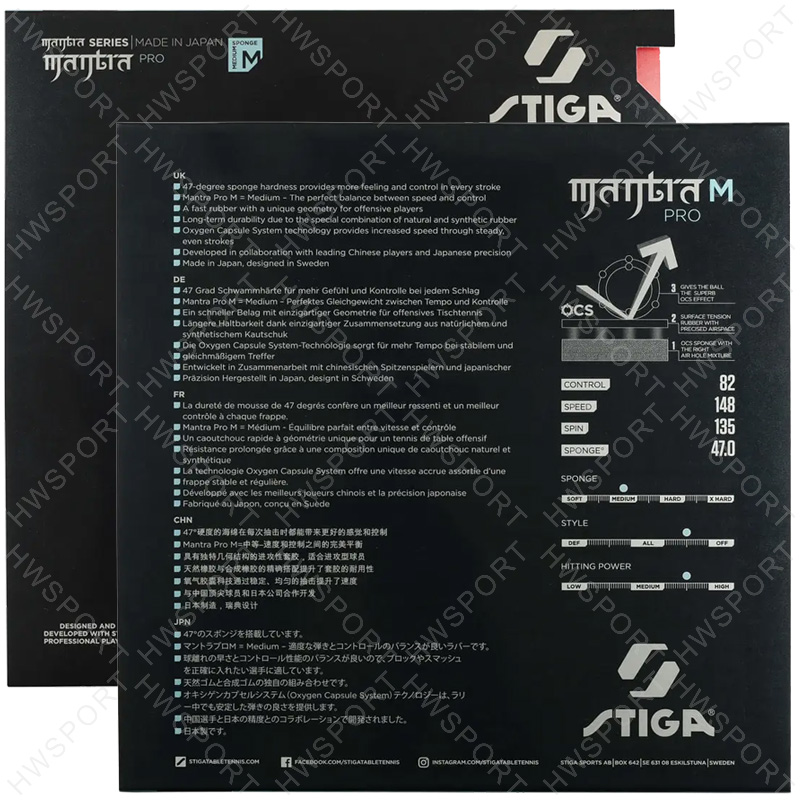 STIGA MANTRA PRO goma para ten - Table Tennis Japan reseña y precio